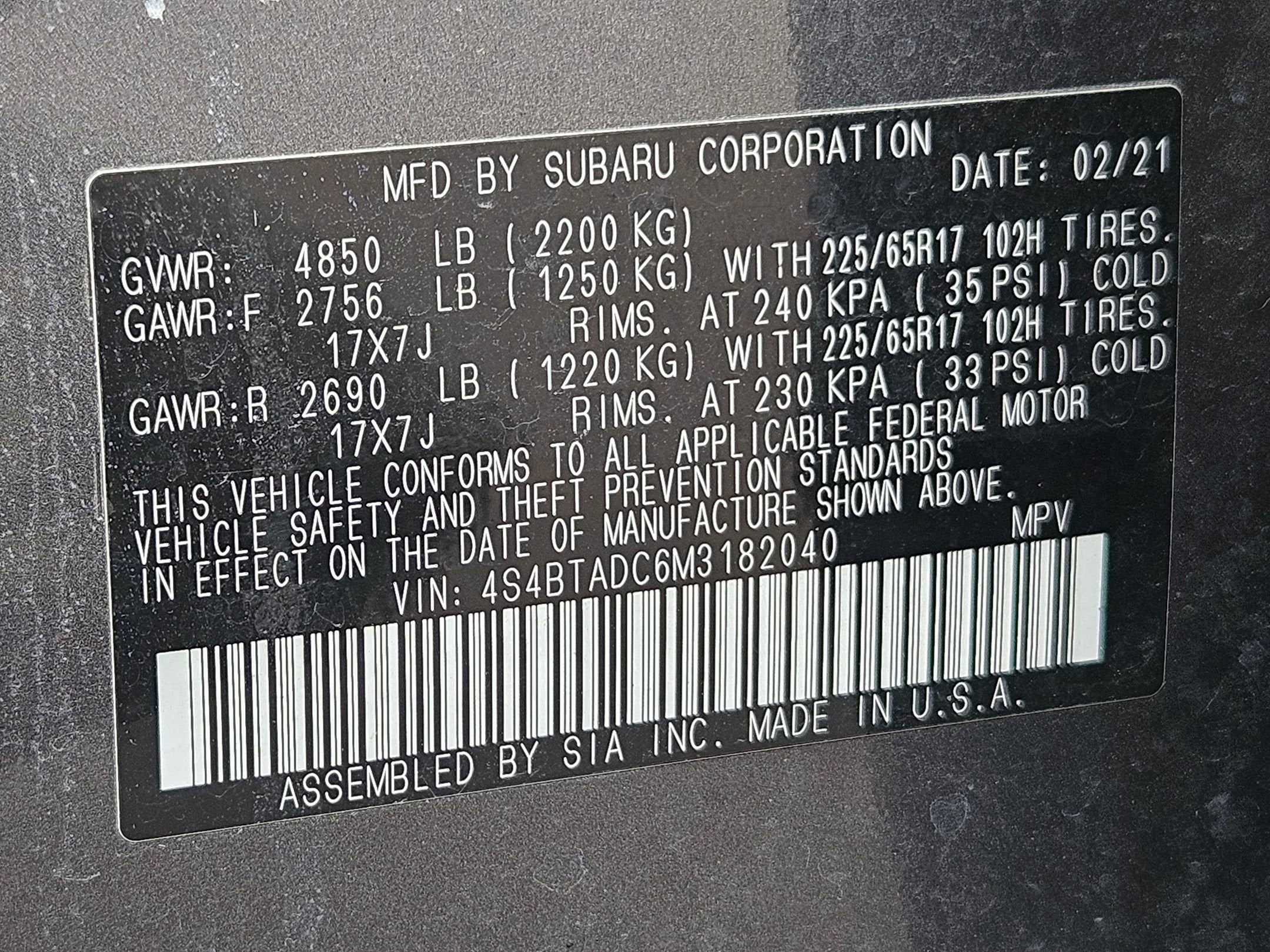 2021 Subaru Outback Premium