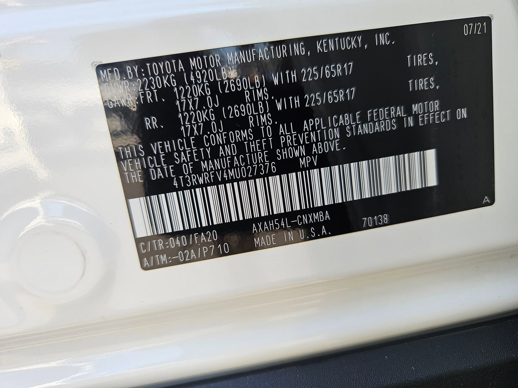 2021 Toyota RAV4 Hybrid XLE